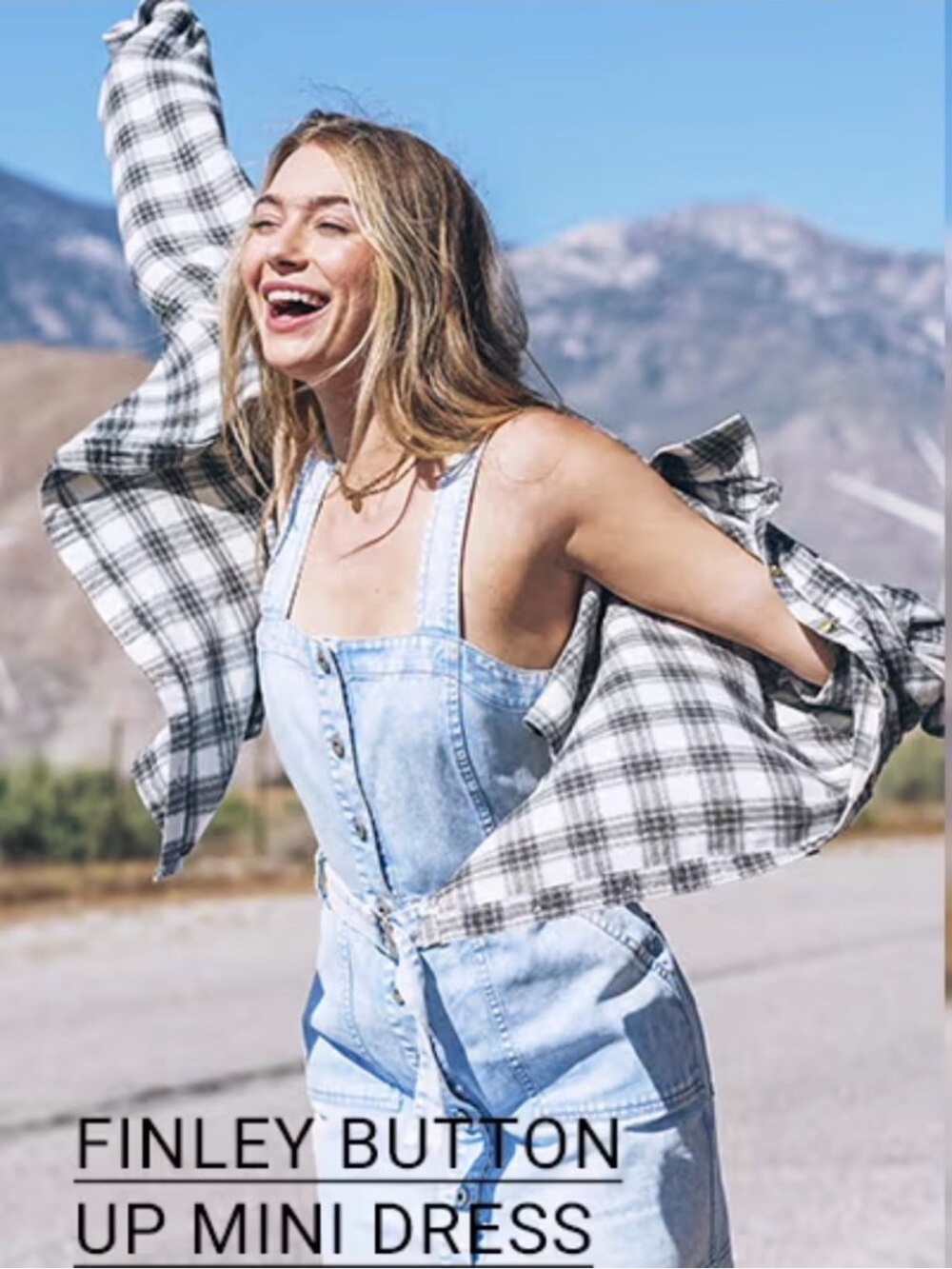 Hurley Medium Light Blue Denim Button-Front Mini Dress with Belt